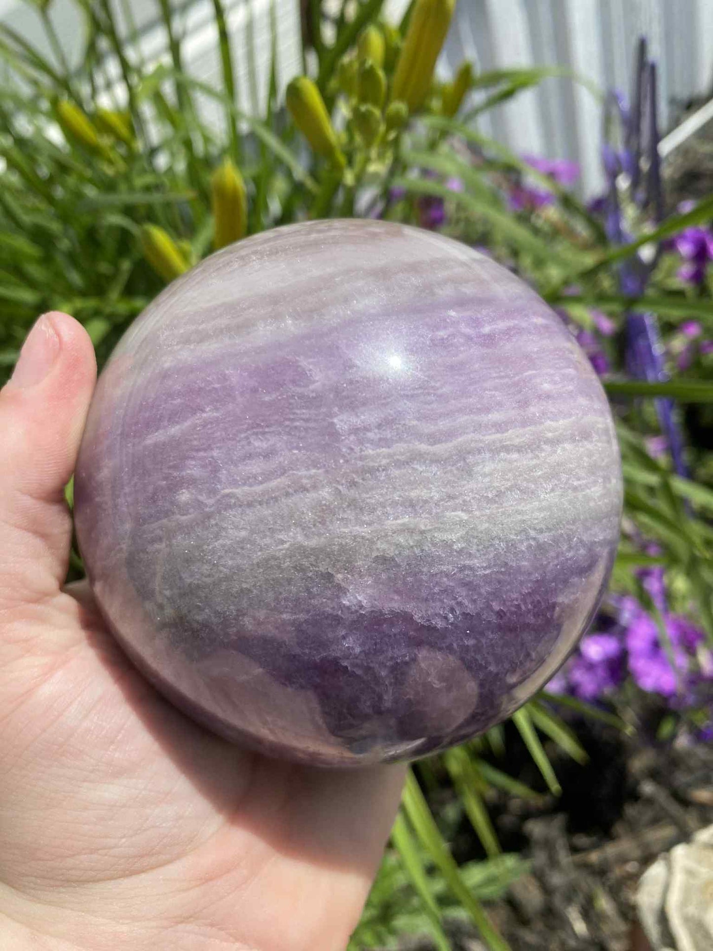 Silky Fluorite sphere